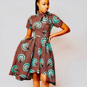 NWOT African Print Ray Darten Mowe Dress